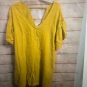 Yellow V-Neck Women's Top